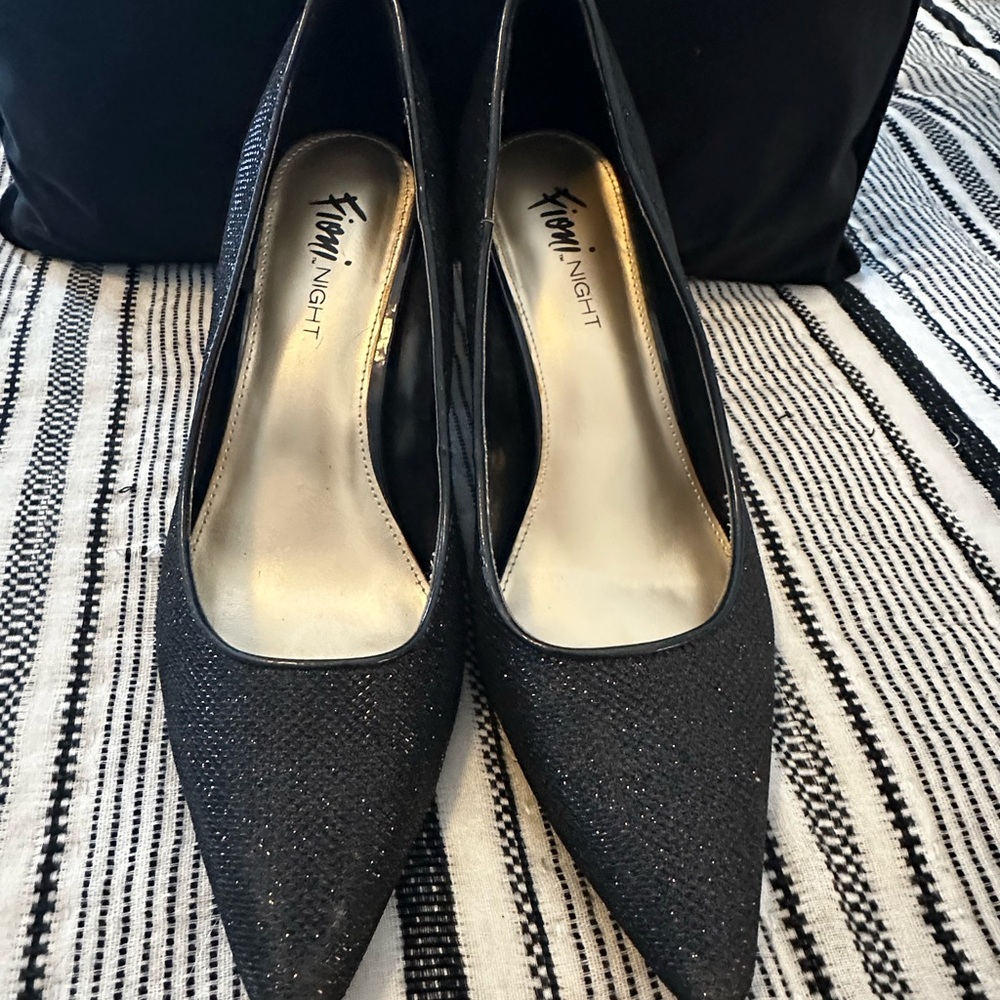 Women's Black Glitter Heels